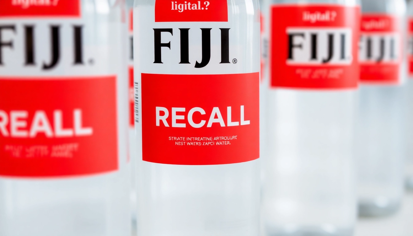 Fiji water recall 2024 notice displayed prominently on bottles to alert consumers.