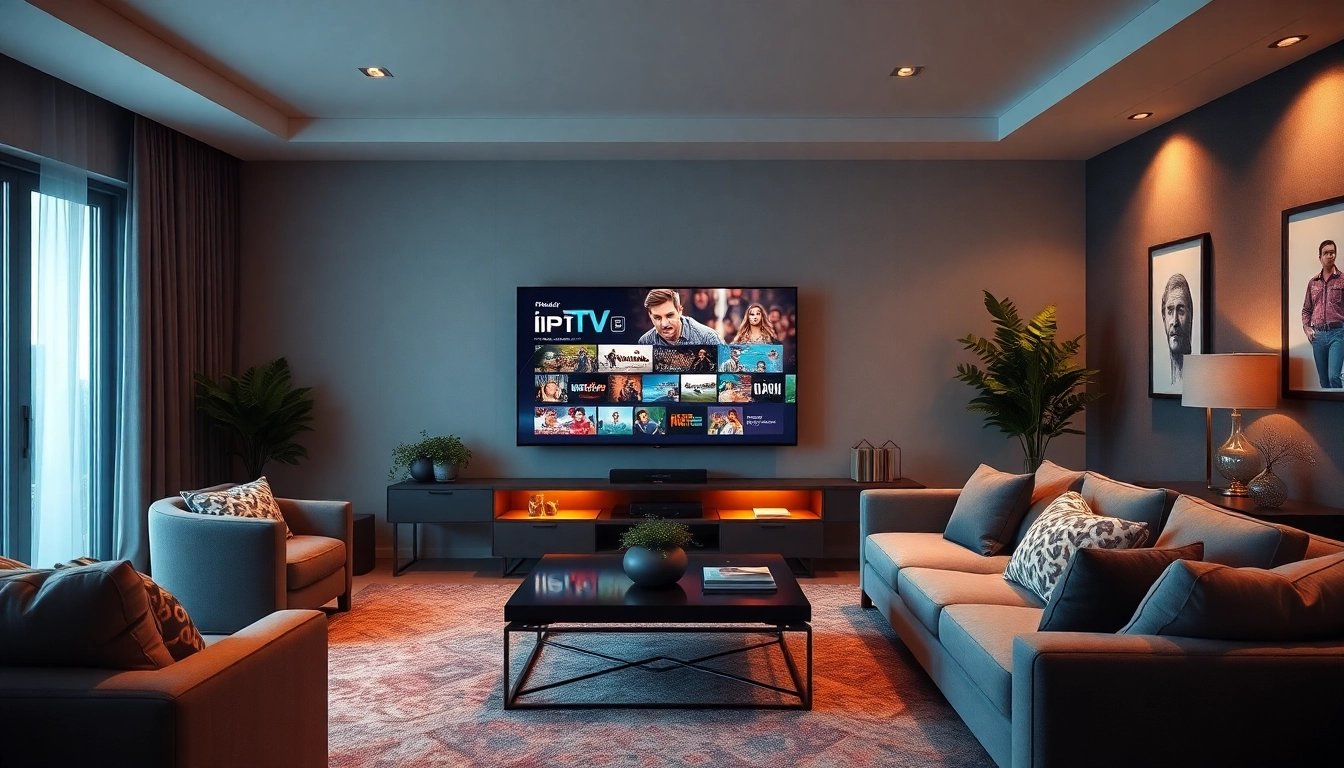 Enjoy seamless streaming with an abonnement iptv in a cozy living room setting, featuring a modern television.