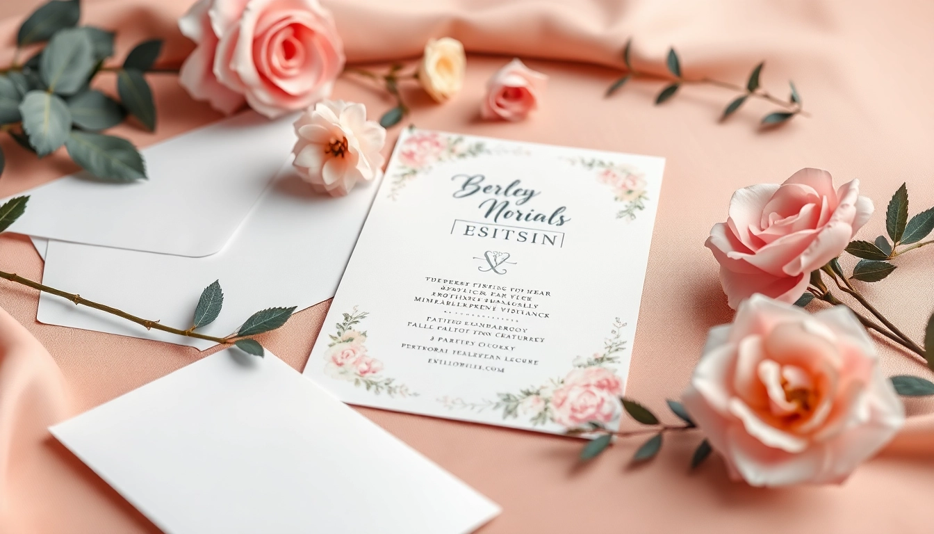 Create personalized invitations featuring elegant floral designs and matching envelopes.